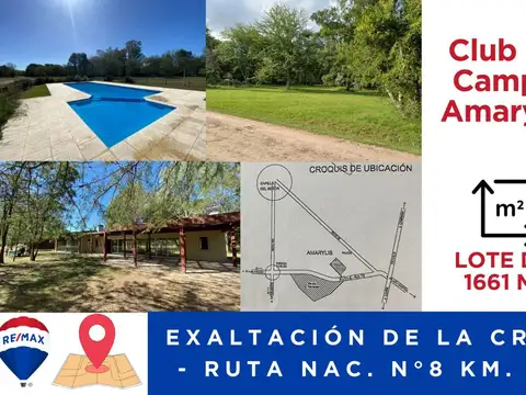 LOTE EN VENTA EXALT DE LA CRUZ - AMARYLIS 1661 M2