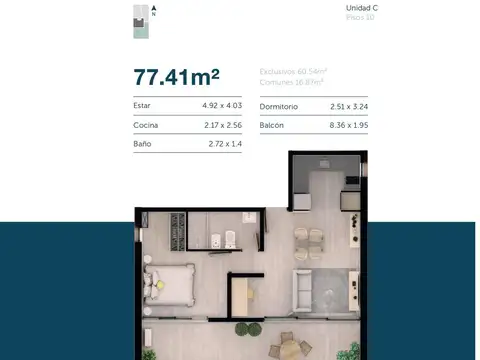 Departamento en Venta al Sur