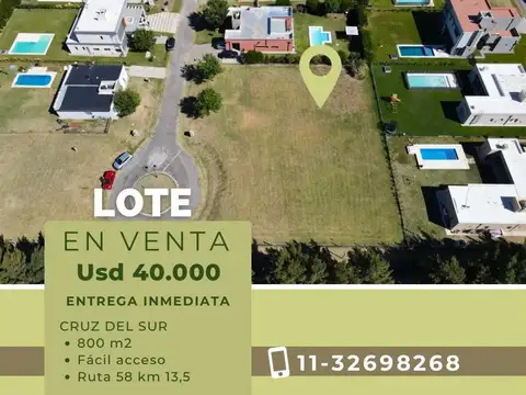 LOTE EN VENTA EN CRUZ DEL SUR 