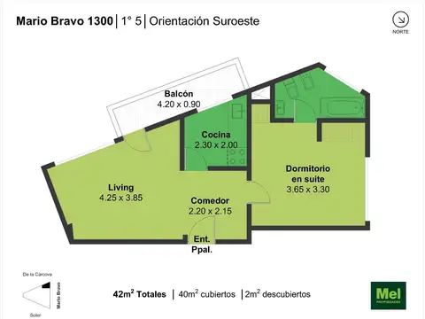 Mario Bravo 1347 , Piso 1