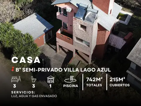 Venta Casa De 2/3 Dormitorios C/ Piscina En B° Semi Privado Lago Azul - Villa Santa Cruz Del Lago
