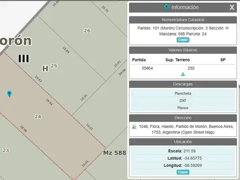 LOTE DE TERRENO EN VENTA EN HAEDO