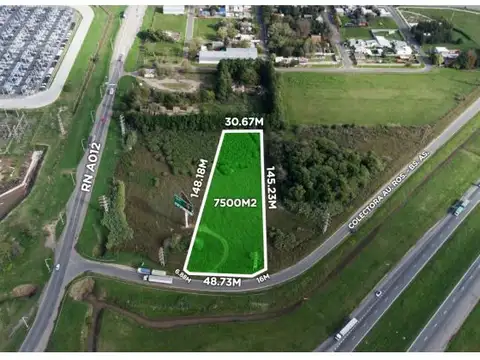 Lote 7.500 m² - Autopista a Buenos Aires y Ruta A012