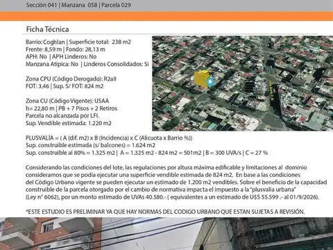 Terreno en Venta en Coghlan, CABA