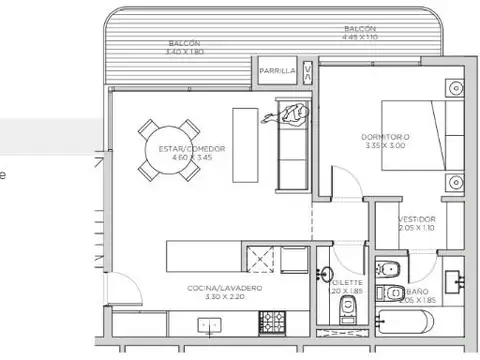 Departamento en Venta de 1 dormitorio