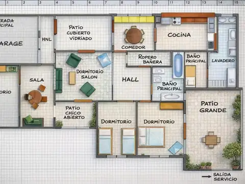 Depto Tipo Casa en Venta con 1
