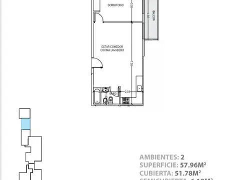 Departamento en Venta de 1 dormitorio