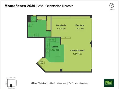 Montañeses 2600, Piso 2