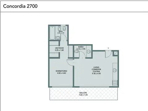 Departamento en Venta de 1 dormitorio