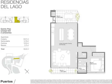 Departamento en Venta de 1 dormitorio