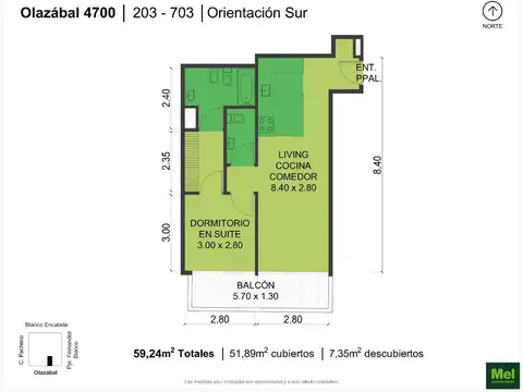 Olazabal 4700, Piso 2