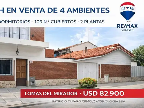 PH EN VENTA DE 4 AMBIENTES EN LOMAS DEL MIRADOR