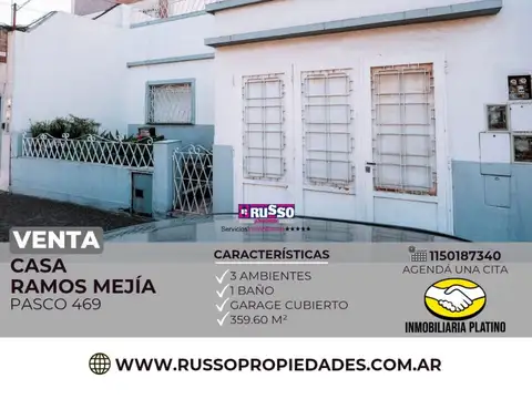 Venta casa 3 ambientes Ramos Mejia