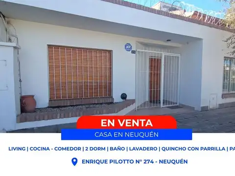 CASA EN VENTA 2 DORM - NEUQUÉN apta CREDITO