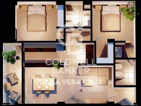 Departamento 3 ambientes con 2 baños