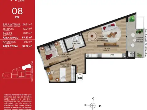 Venta Apartamento 2 Dorm Cordón Rosso Marzo2028