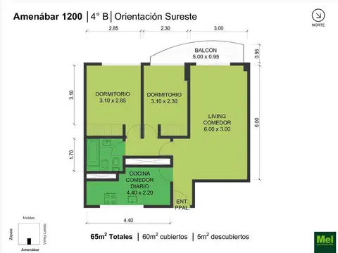 Amenabar 1200, Piso 4