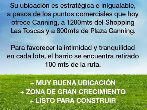 LOTE en VENTA Barrio Privado Canning Chico