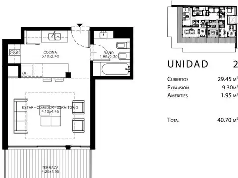 Departamento en Venta de Monoambiente