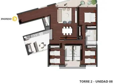 Venta departamento 3 dormitorios Pichincha Rosario