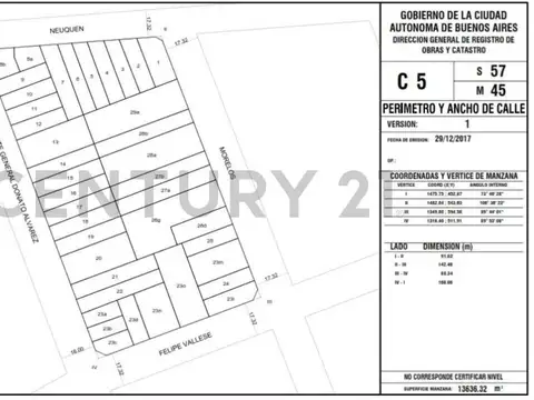 Terreno en Venta 35,80  mts Fondo