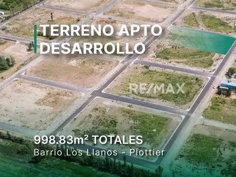 Terreno apto desarrollo Los Llanos Plottier 