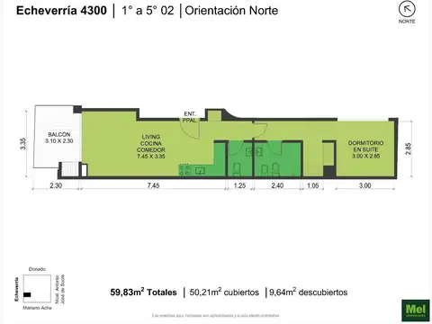 Echeverria 4300, Piso 1