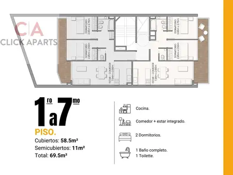 Departamento en Venta en Villa Crespo, USD 185.000
