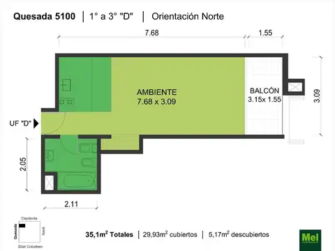 Quesada 5100, Piso 1