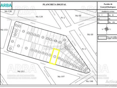 Terreno en Venta en General Rodriguez, USD 85.000