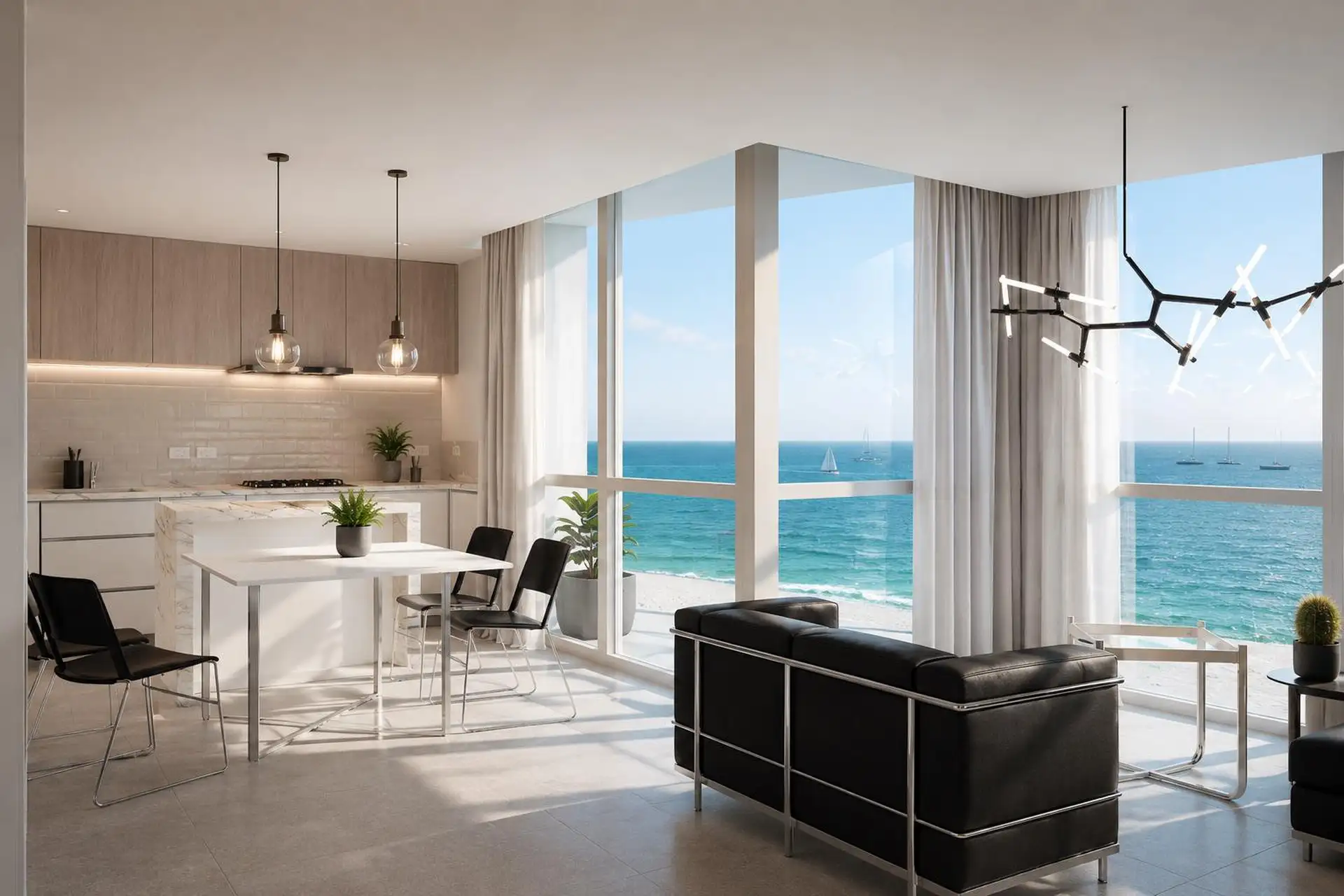 Depto 3 amb, 77m² con balcones y vistas al mar — Constitución