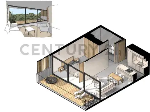 Departamento en Venta Pinamar Norte 3 dormitorios y terraza privada En pozo