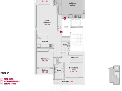 Departamento en Venta de 3 ambientes