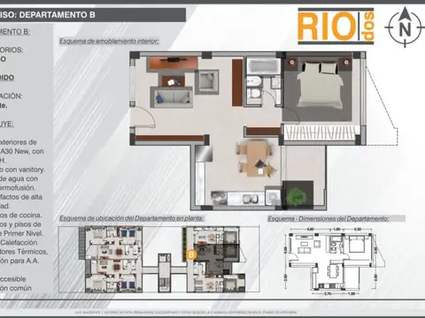 Departamento en Venta de 2 ambientes