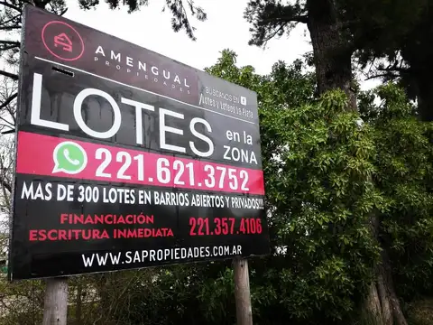 Terreno en Venta 12  mts Frente