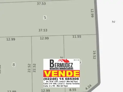 Terreno en Venta de 487,0 m2