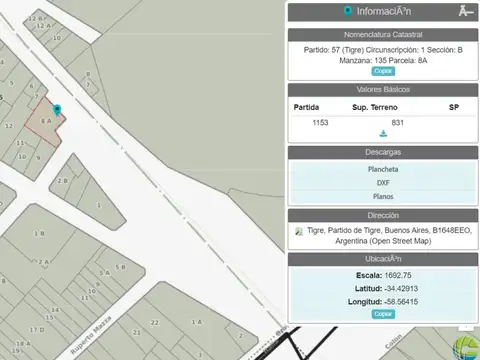 Terreno en Venta en Tigre Centro, USD 550.000