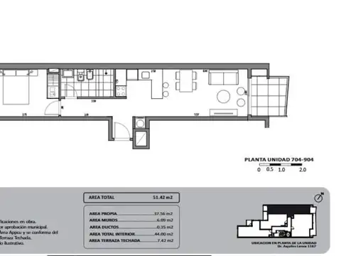 Departamento en Venta de 1 dormitorio