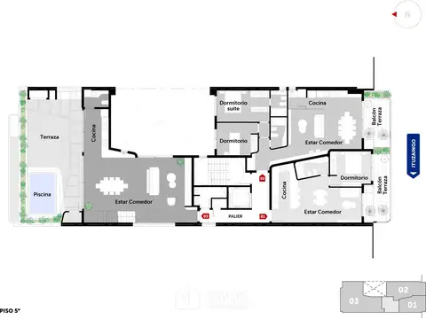 Departamento 2 ambientes con 1 baño