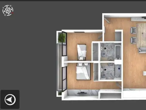 Departamento 3 ambientes con 2 baños