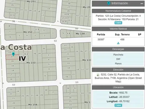 Lote en venta en Mar del Tuyu, 487m2, lote 21