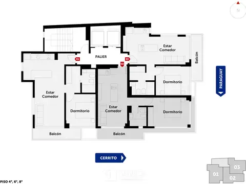 Departamento 3 ambientes con 2 baños