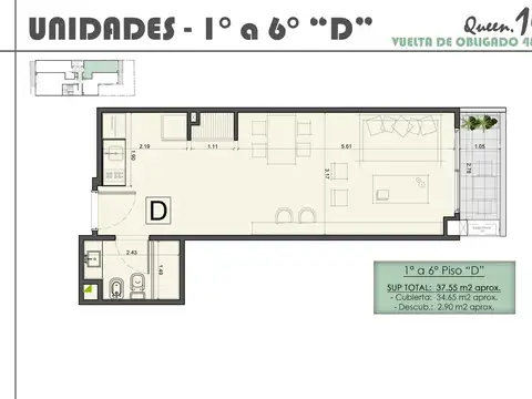 Departamento en Venta de Monoambiente