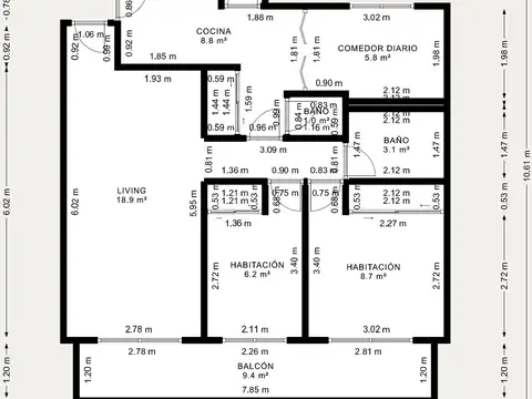 Departamento en Venta de 3 ambientes