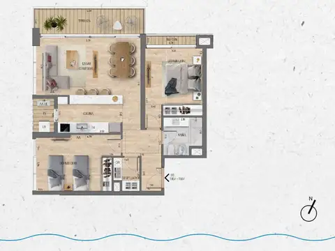 VENTA Apartamento 2 dormitorios Lago Calcagno