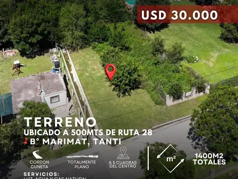 Venta Oportunidad Terreno En Tanti De 1.400 M² En Barrio Marimat