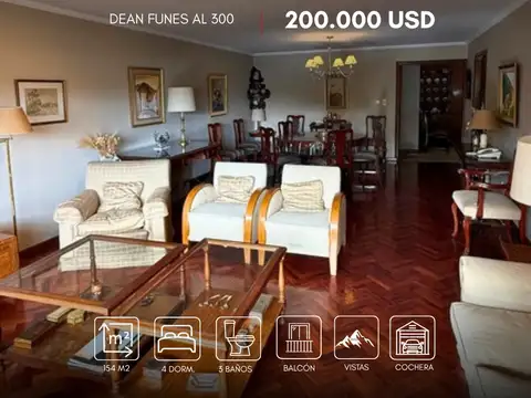 Departamento de 4 dorms. EN VENTA c/ cochera en Dean Funes al 300, Salta
