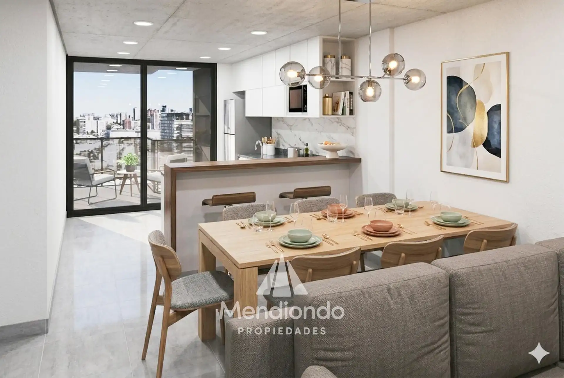 Semipiso 3 amb al contrafrente con balcón terraza con parrilla. La Perla.