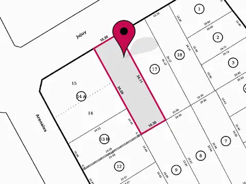 Terreno en Venta 10  mts Frente