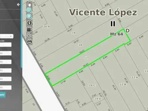 Terreno en Venta 56  mts Fondo